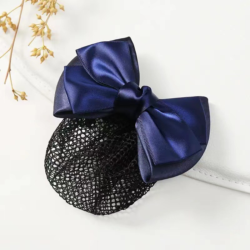 Headflower femenina enfermera profesional azafata banco para trabajar joyería de cabello caliente temperamento red de cabello coreana bolsillo de red de arco