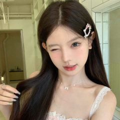 韩系可爱闪钻镂空猫咪发夹女边夹碎发刘海夹甜美发卡头饰BB夹发饰