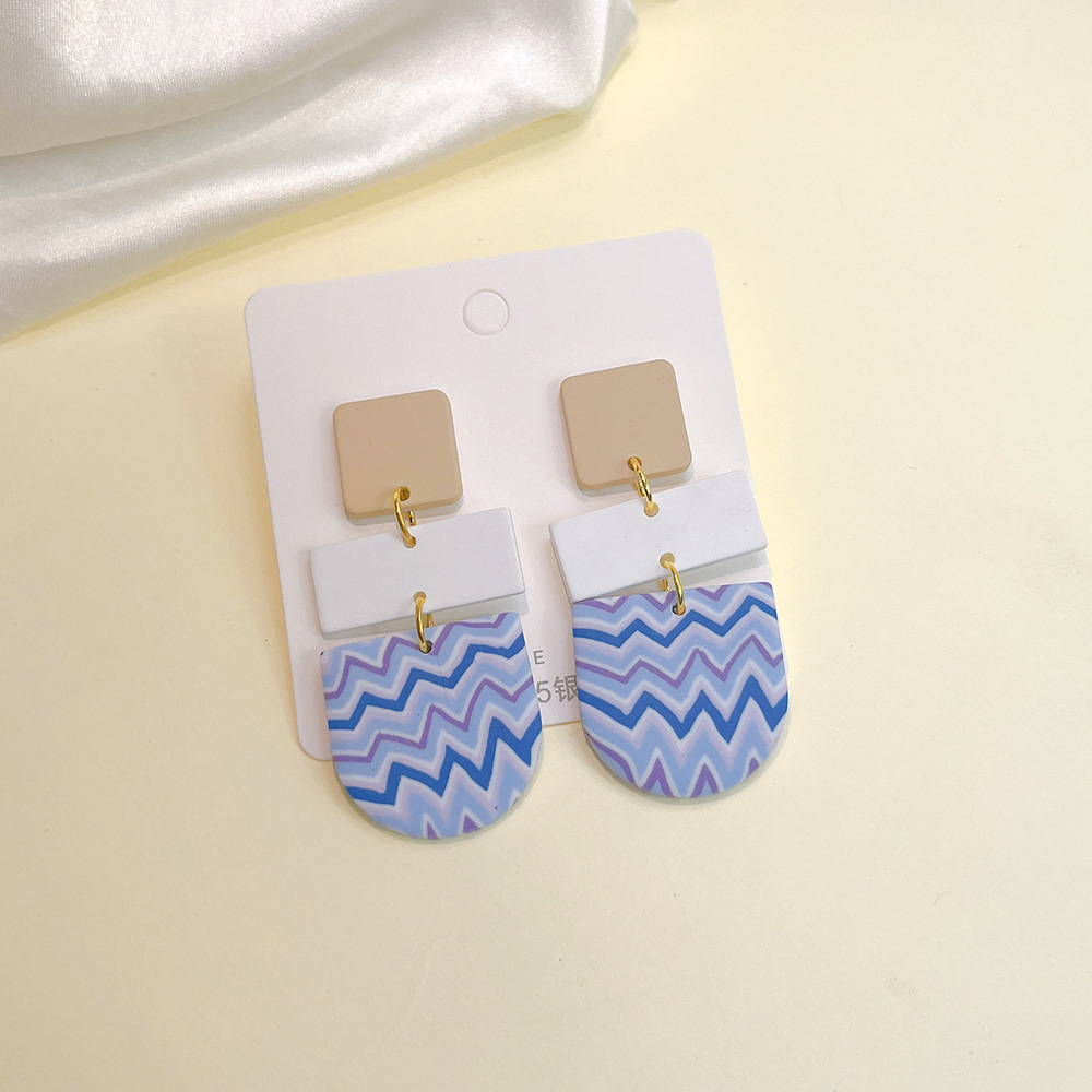 Fashion Waves soft clay Stoving Varnish Womenu0027S Drop Earrings 1 Pair