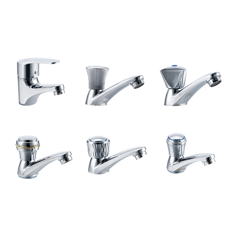 Grifos de comercio exterior de una sola bañera fría grifos de aleación de zinc de ingeniería de enfriamiento único lavabo de baño grifos calientes y fríos