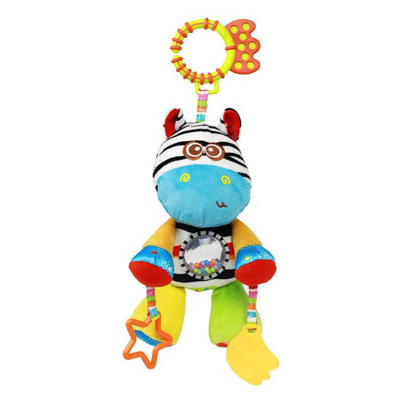 Cama de coche de bebé que cuelga 0-1 años de edad bebé animal cama colgante juguete de peluche con sonajero calmante muñeca cama de coche juguete colgante