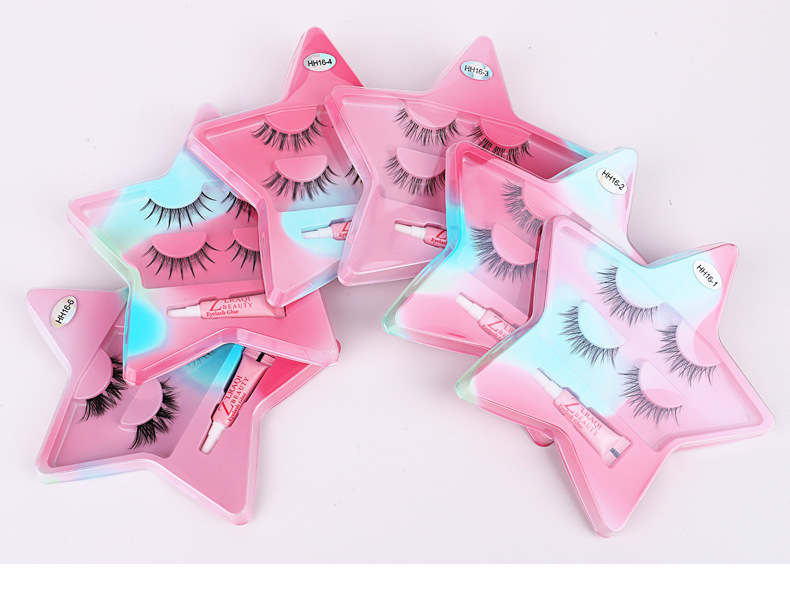 New Little Devil 2 pairs of false eyelashes, natural and realistic sharpened eyelashes, soft and transparent stems, two pairs of eyelashes undefined