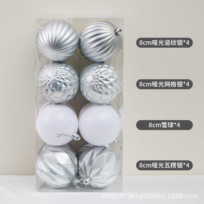 Colgante de Navidad transfronteriza 6 / 8cm bola chapada mate Navidad champaña decoración roja dorada colgante de Navidad