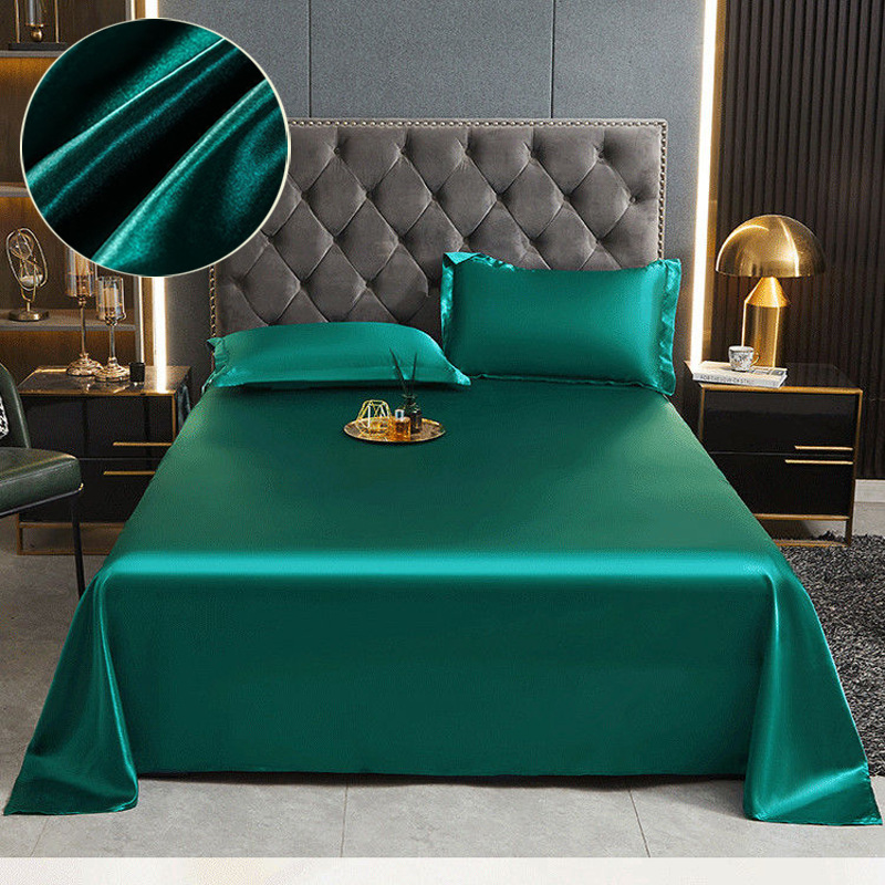 Luxury Ice silk flat bed sheet adult kids summer bedspread s