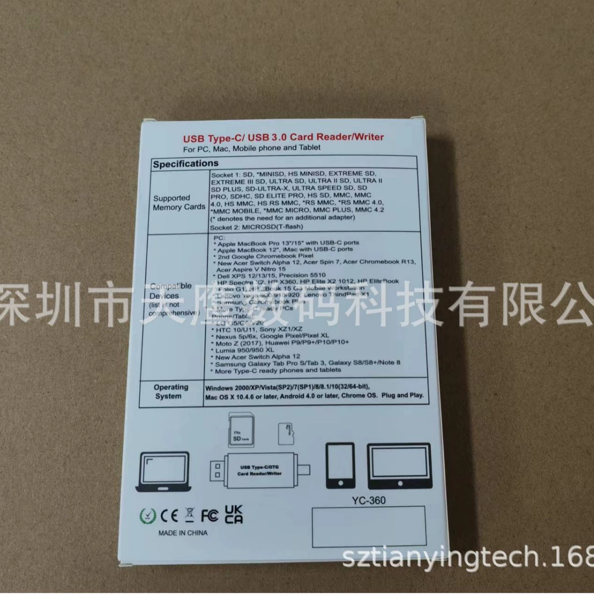 Картридер/записывающее устройство USB Type-C/OTG, USB 3.0 кардридер Type-C