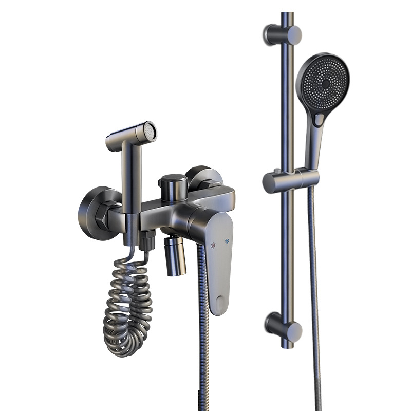 Ducha doméstica simple conjunto de ducha sin techo pulverización de baño de cobre todo tipo split boquilla de ducha con pistola de pulverización