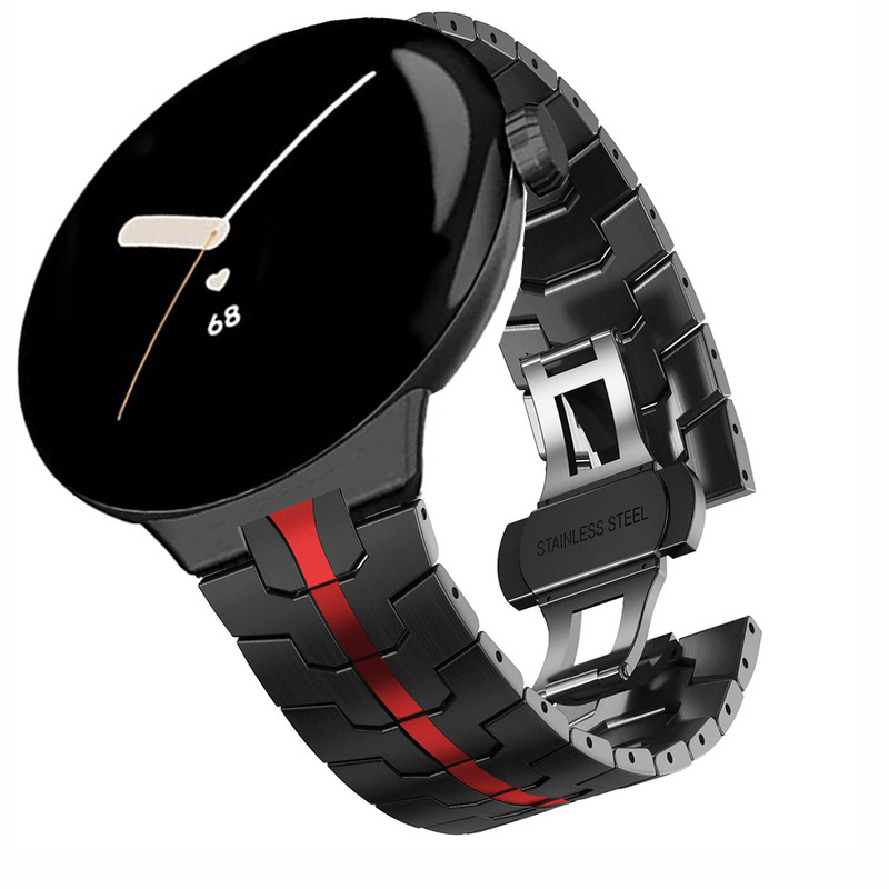 Suitable for Google Stainless Steel Watch Strap, Google Pixel Watch4 Iron Man Metal Integrated Watch Strap in Stock