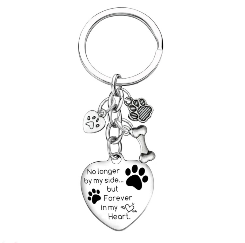 Amazon Cross-Border Stainless Steel Pet Dog Keychain Pet Lover Pendant Commemorative Key Pendant Manufacturer Wholesale