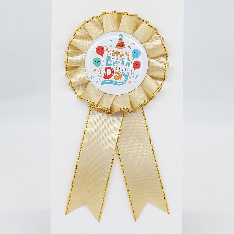 Fabricantes al por mayor cinta insignia festival creativo jardín de infantes flores pectoral insignia de estaño fiesta al por mayor