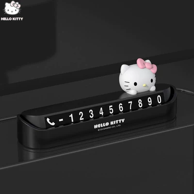 Kitty car new car interior decoration set for girls, cute cartoon car interior accessories, seat cushion, headrest, backrest (Sürətlər qutusu və əl tormozu başlıqları) - kt054-2-hidden-parking-sign-comes-with-6-sets-of-luminous-numbers