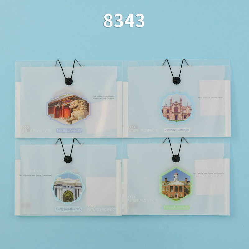Carpeta de órgano de patrón 8 bolsas de almacenamiento a4 estudiantes de gran capacidad de carpeta de papel de prueba multicapa de clasificación de datos en el viento image 23