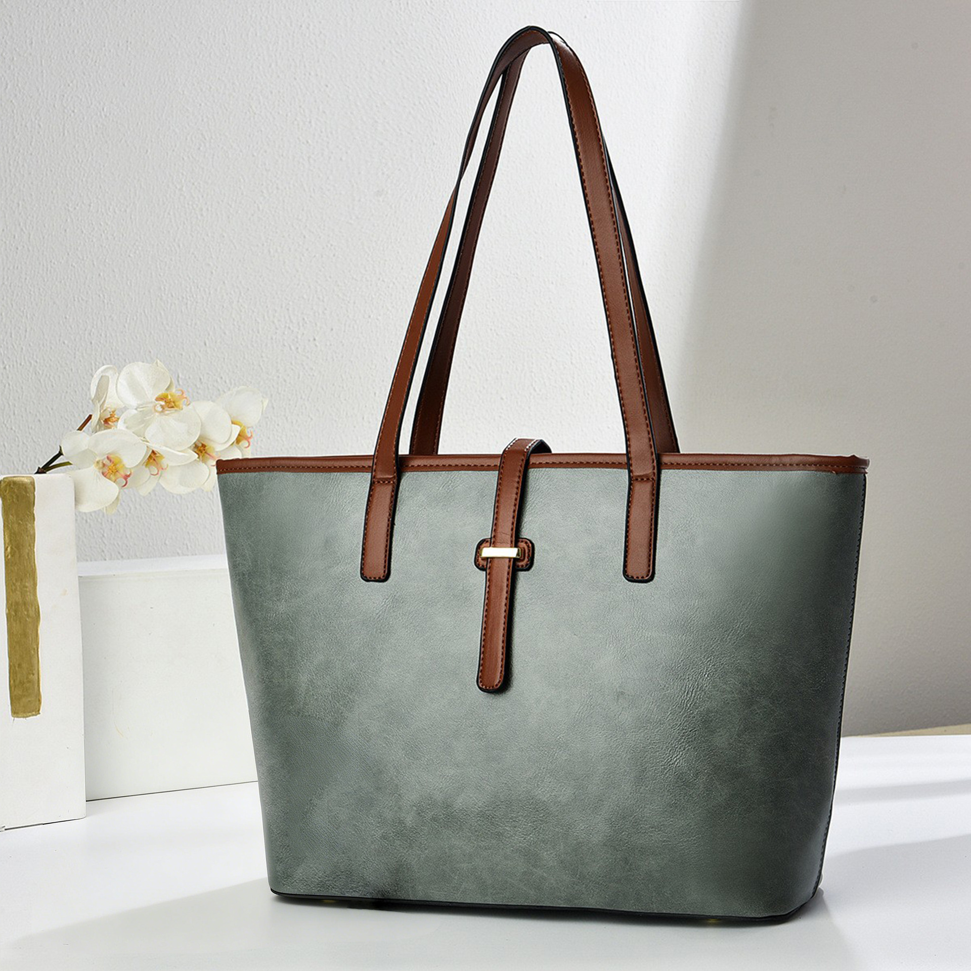 Bolso Tote Nuevo Estilo, Bolso de Mano de Color Sólido, Bolso de Axila, Bolso de Hombro de Gran Capacidad, Bolso de Mujer Más Vendido