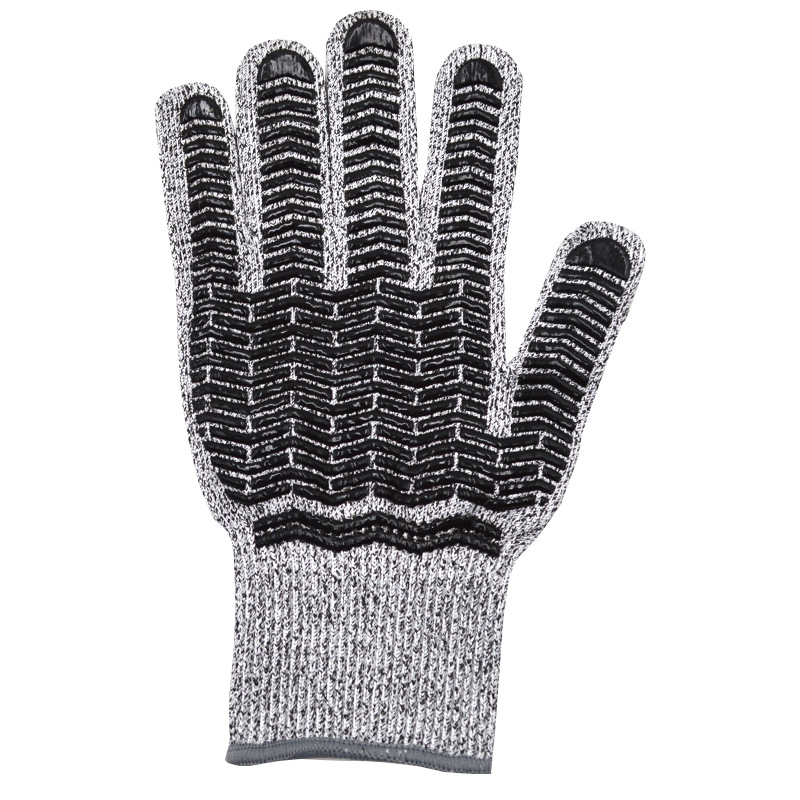 工厂直供5级食品级防割手套厨房防护手套 单面点胶 防割防滑