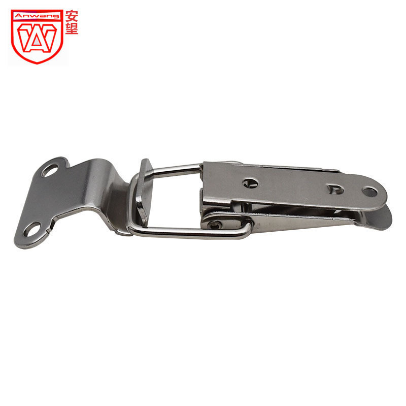 AW / Anwang Heavy Duty Boquilla plana hebilla de hierro níquel chapado equipos industriales de bloqueo de resorte caja de madera hebilla 103 + gancho A6