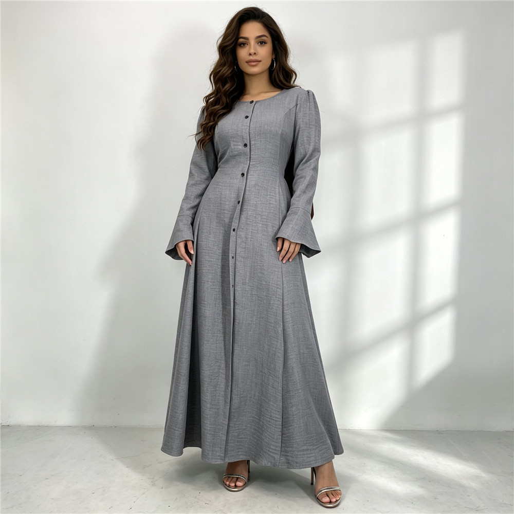 Amazon AliExpress Cross-Border New Fashion Elegant Dress with Button Decoration 6910