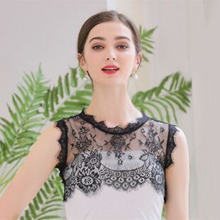 24 Spring and Summer Multi-functional Fake Collar Women's All-match Fake Collar Autumn and Winter Lace Vertical Collar Blouse Lace Shirt Inner Fashion
