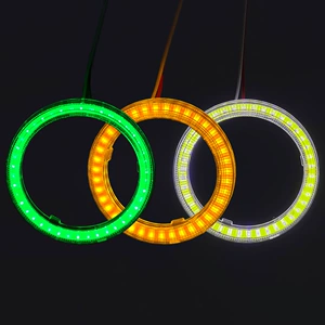 Cross-Border Car Led Headlight Cob Angel Eye Aperture Decorative Devil Eye Highlight Daytime Running Light Fog Light Car Light Modification