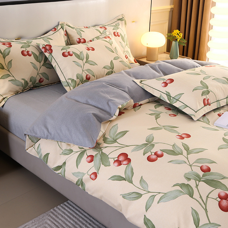Algodón grueso molido cuatro piezas de sábanas cubiertas de ropa de cama de grado madre y bebé cuatro temporadas de tres piezas de algodón