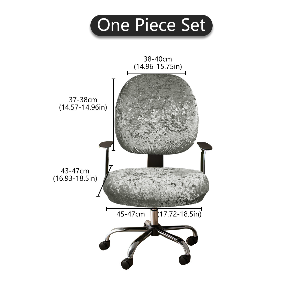 Transfronterizos color sólido elástico diamante seda cubierta de silla de escritorio cubierta de respaldo universal cubierta de asiento cubierta de taburete TEMU