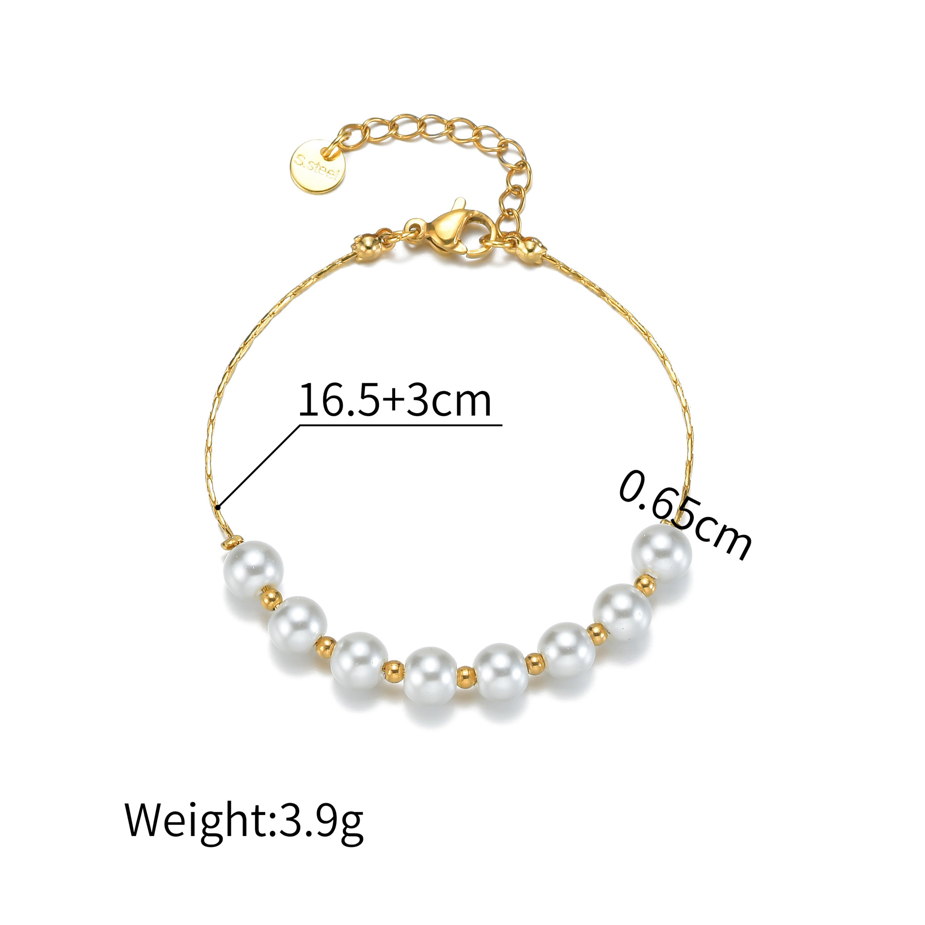 Cross-border INS New Fashion Versatile Multi-layer Bracelet For Women, Stainless Steel Plated With Real Gold, Geometric_voghion.com