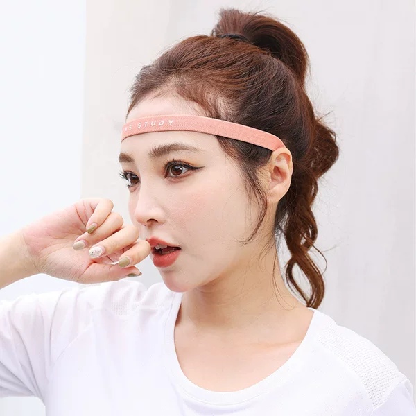 Men's and Women's Running Hair Band Narrow Sports Headband Non-Slip Sweat Absorbent Anti-Sweat Yoga Fitness Hair Band Sports Sweat Band
