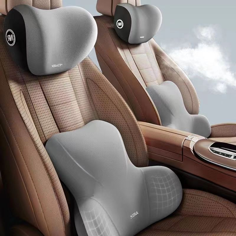 자동차 머리 받침 요추 어깨 베개 자동차 베개 자동차 머리 받침 요추 세트 메모리 폼 베개 홈 등받이