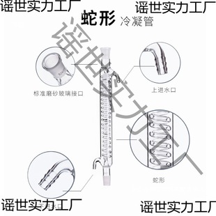 Spherical Straight Snake-Shaped Condenser Tube 200/300/400/500mm Experimental Reflux Condenser Tube Chemical Instrument