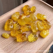 天然蜜蜡雕刻貔貅鸡油黄白花满蜜形状饱满DIY天然蜜蜡雕刻件批发