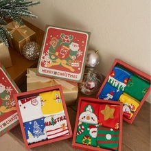 圣诞节礼盒装新款中筒袜子女可爱装饰礼物卡通棉袜礼品袜批发跨境