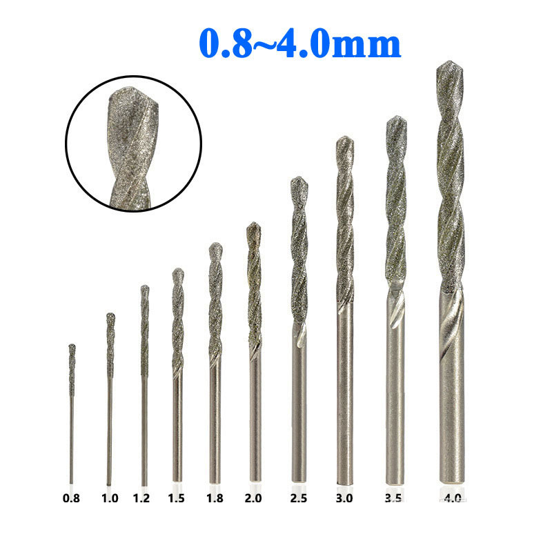 金刚砂麻花钻 钻头打孔针 金刚石磨针磨削陶瓷翡翠塑料扩孔工具