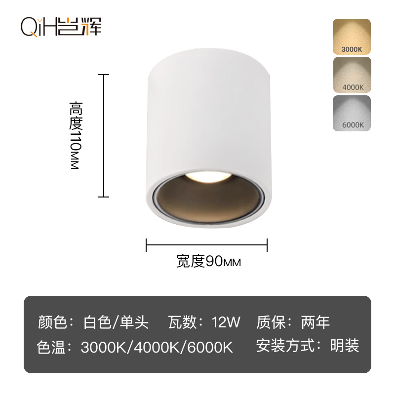 Spotlight de techo led de montaje abierto lámpara de techo COB spotlight luz de entrada pasillo entrada balcón luz del pasillo