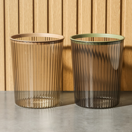 Trash can for home living room light luxury high-end transparent simple large bedroom creative toilet bathroom lidless paper basket