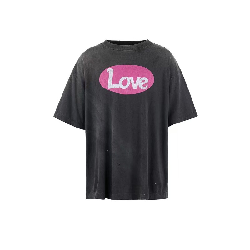 高品質 SAINT MICHAEL ICON ウォッシュ加工 オールド半袖 アメカジ レトロ プリント カップル Tシャツ 男女兼用|undefined