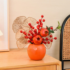 Persimmon Ruyi Red Fruit Fortune Fruit Wine Cabinet Decoration Ornaments Home Living Room TV Cabinet Simulation Flower Housewarming