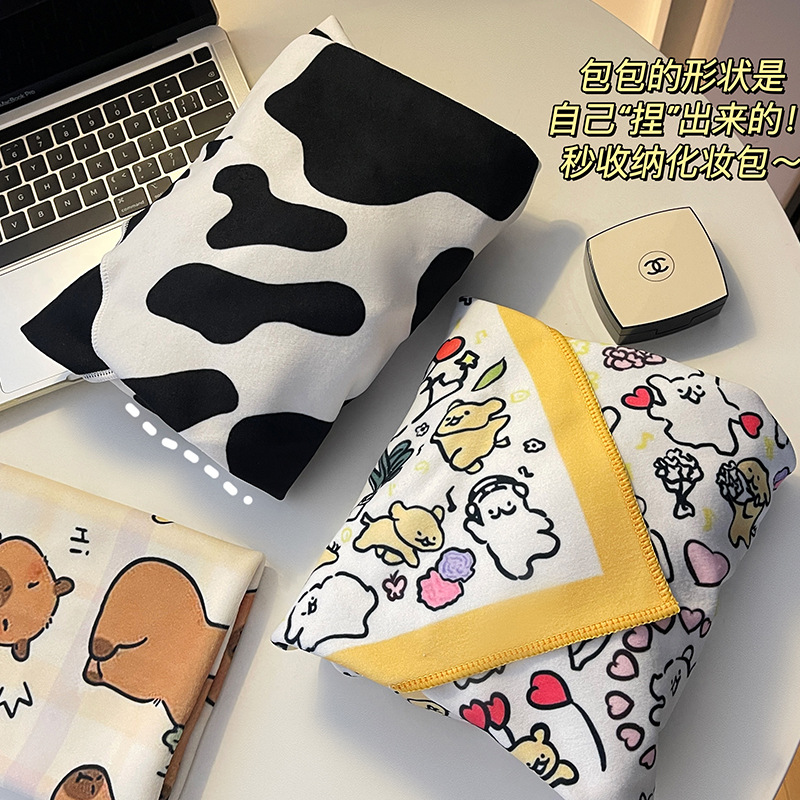 Nueva bolsa de maquillaje para mujeres viajes portátiles perezosa bolsa de almacenamiento de gran capacidad para productos de cuidado de la piel bolsa de almacenamiento Velcro