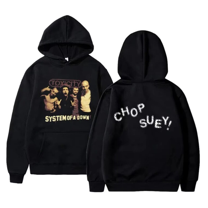 【Cross-Border European Size】Rock Band Style Down-Filled Printed Sweatshirt for Men and Women Fashion Lovers
