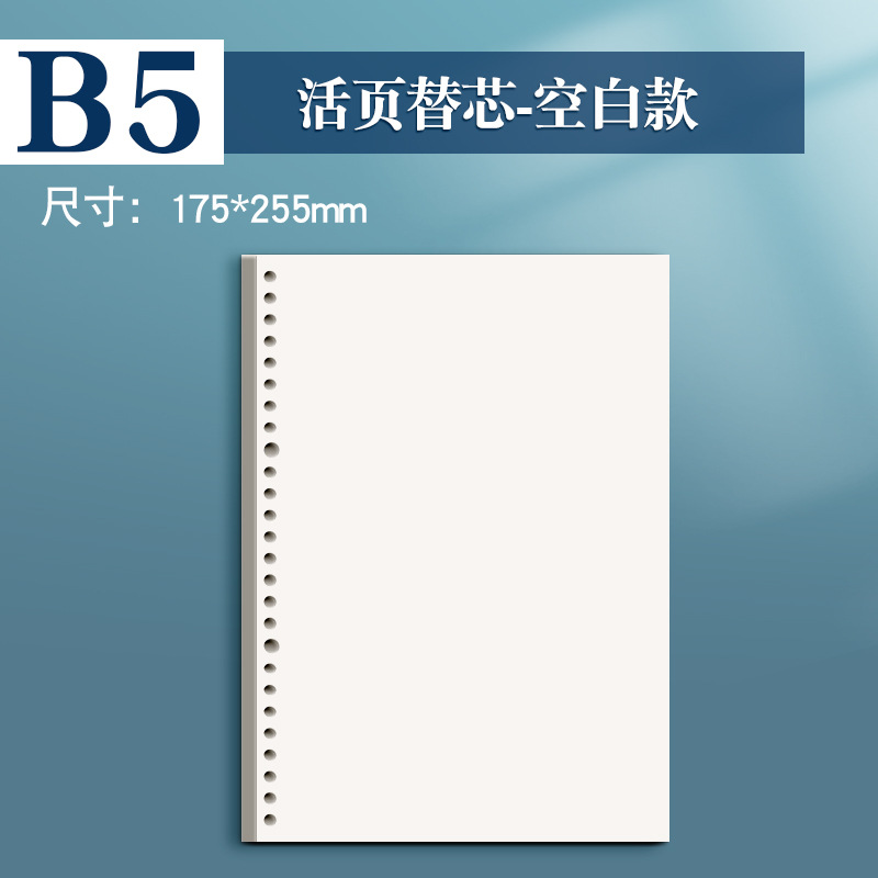 A5 / B5 / A4 papel en blanco perforación cuaderno de reemplazo del núcleo boceto pintado a mano engrosado comercio exterior transfronterizo image 7