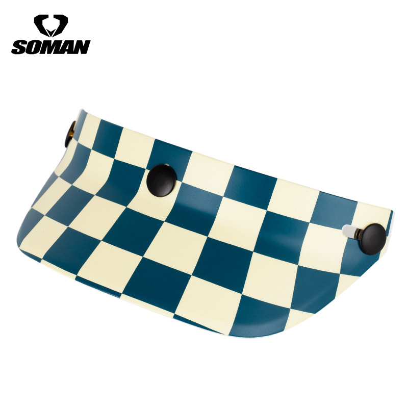 Casco de motocicleta casco vintage Borde de tres botones casco de motocicleta protección solar casco pequeño cuerpo medio casco borde