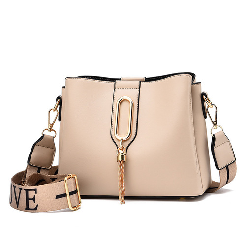 Small bag for women  new trendy fashion bucket bag Internet celebrity wide shoulder strap women's large capacity single shoulder crossbody bag trendy