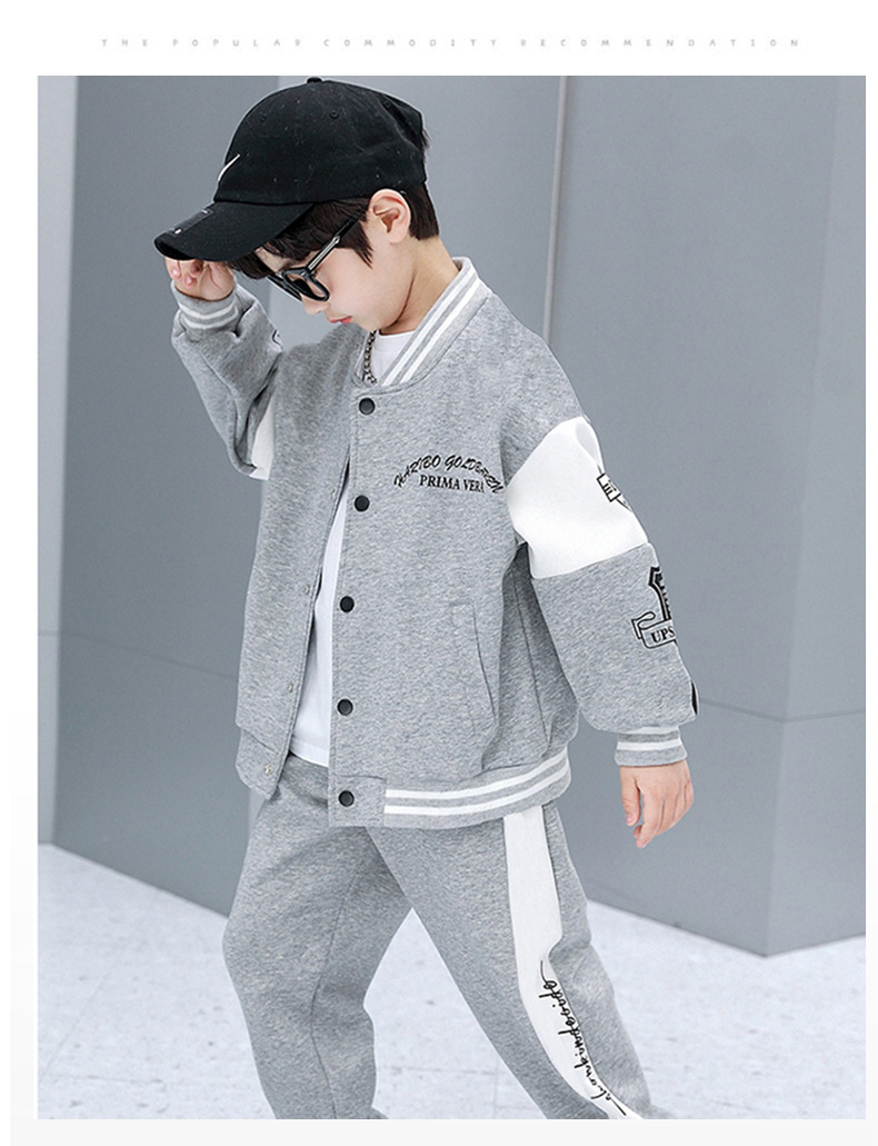 Conjunto de otoño para niños, suéter informal de dos piezas a la moda, talla mediana y grande, ropa de primavera, novedad de 2023_voghion.com