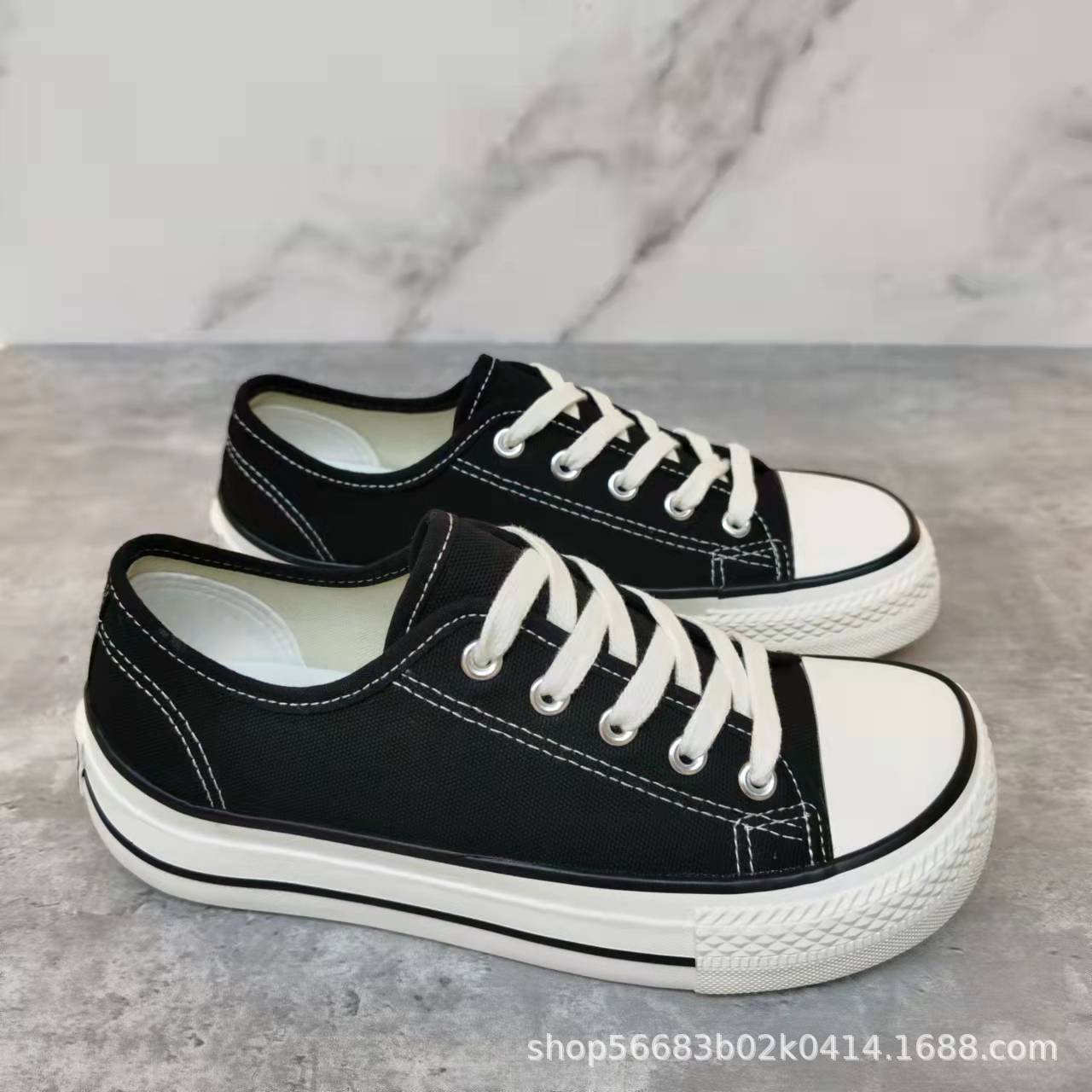 蓓尔6226新款帆布鞋女2022年春季原宿风学生韩版潮流平底休闲布鞋