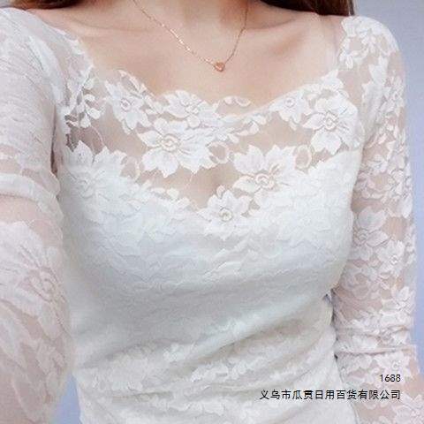 Lace base shirt for women, long sleeve, 2026 Korean version, spring and autumn, transparent, sexy, hollow lace top, off-shoulder blouse Lace base shirt for women, long sleeve, 2026 Korean version, spring and autumn, transparent, sexy, hollow lace top, off-shoulder blouse