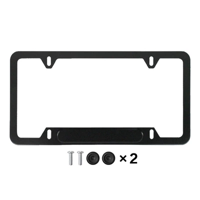 Frame North American License Plate Frame, License plate holder/license plate holder - 4-hole-slotted-aluminum-black-including-accessories