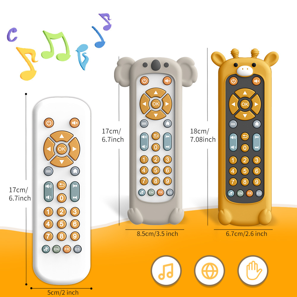 Control remoto de simulación de TV infantil personalizado Control remoto de TV infantil Aprendizaje musical Educación temprana Juguetes educativos para bebés