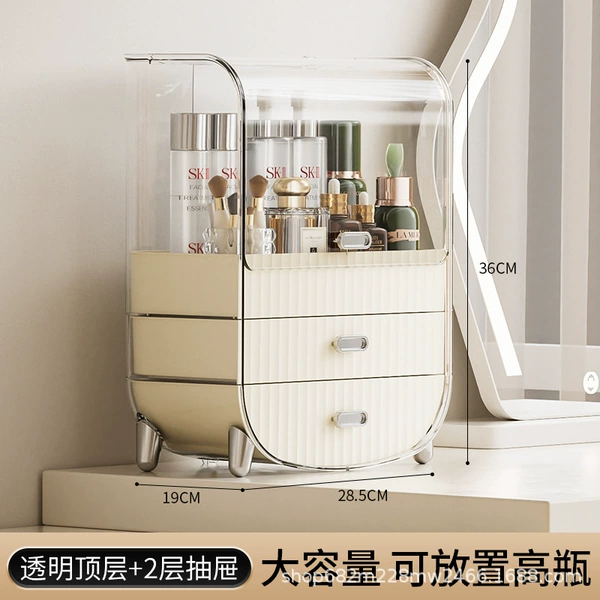 Transparent top + 2 layers of drawers