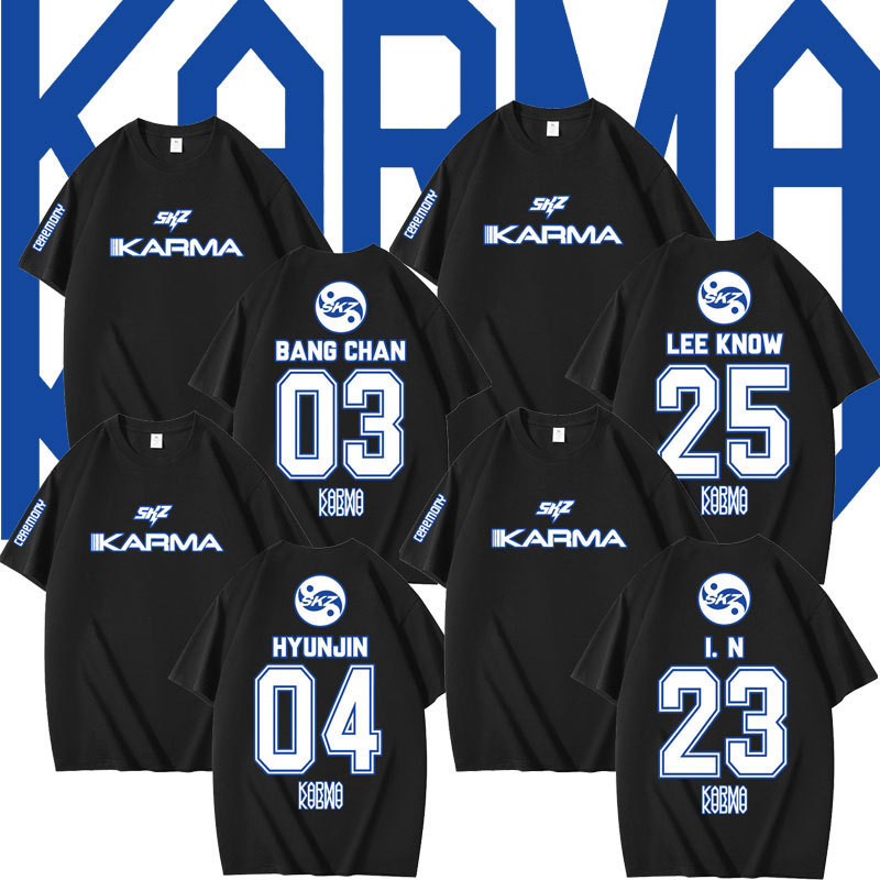 Independent Station Stray Kids Skz Returns Peripheral Combination Peripheral Printing Summer Short-Sleeved T-Shirt Pure Cotton Loose