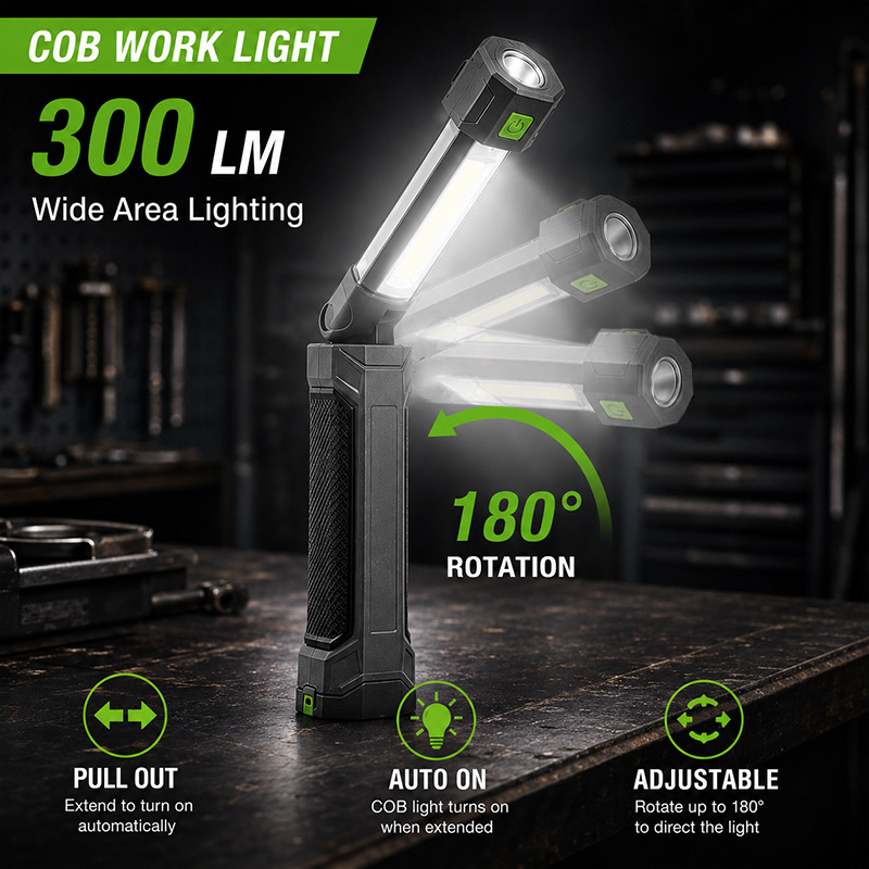 Durapower Pull-Out Work Light Led Car Maintenance Light Auto Repair Light Strong Light Magnetic Auto Repair Light Customization