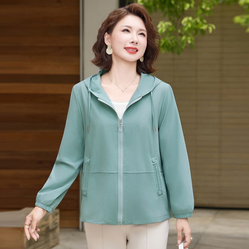 新款中年女装秋装外套时尚中老年妈妈装秋季衣服女大码宽松连帽女|undefined