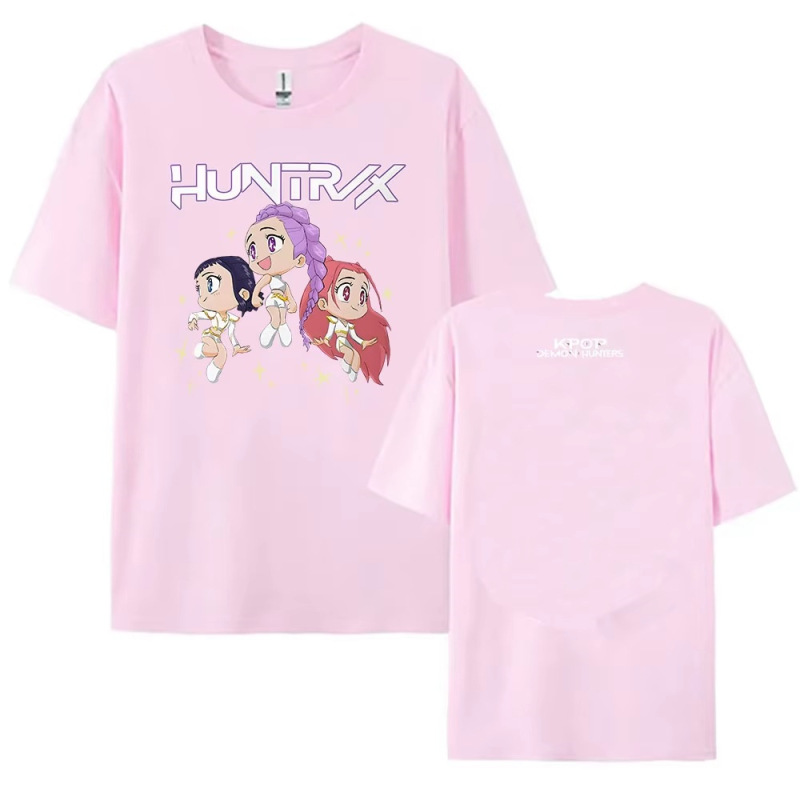 クロスボーダー KPop Demon Hunters デーモンハンターズ グループ ユニセックス カジュアル コットン ラウンドネック 半袖 Tシャツ|undefined