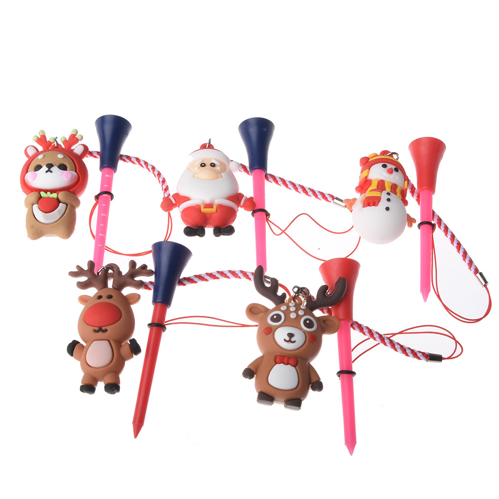 Golf asiento plástico bola uñas Golf camisetas con cuerda anti-perdida con PVC dibujos animados escala bola tee